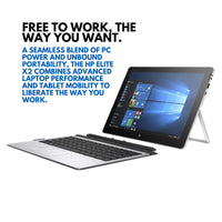 HP Elite X2 1012 G2 2-in-1 12" Laptop - Intel Core i5-7300 CPU - 8GB RAM - 256GB SSD - Windows 10 Pro - UK Keyboard Cover (Renewed)