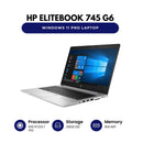 HP EliteBook 745 G6 14" Laptop, AMD Ryzen 7 Pro CPU, 8GB RAM, 256GB SSD, Windows 11 Pro (Renewed)