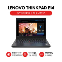 Lenovo ThinkPad E14 14" Laptop - Ryzen 5 5500U CPU with AMD Radeon Graphics - 8GB RAM - 256GB SSD - Windows 11 Pro (Renewed)