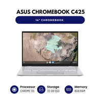 ASUS C425 14" Chromebook - Intel Core i5 8th Gen CPU - 8GB RAM - 32GB SSD - Chrome OS – Silver – Renewed