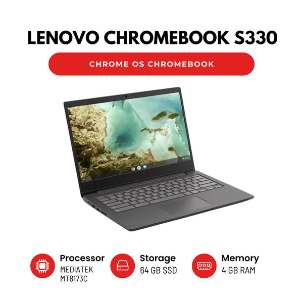 Lenovo S330 14" Chromebook - MediaTek 8173C CPU - 4GB RAM - 64GB eMMC Storage - Chrome OS (Renewed)