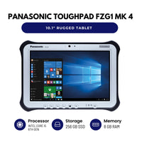 Panasonic ToughPad FZG1 Mk 4 10.1" Rugged Tablet - Intel Core i5 6th Gen CPU - 8GB RAM - 256GB SSD - Windows 10 Pro - Renewed